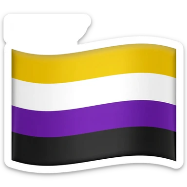 Flag with black on the bottom then purple then white then yellow In equal sized horizontal stripes sticker