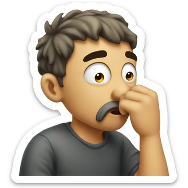 ugly dude picking his nose  sticker