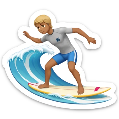 person surfing on a big wave sticker