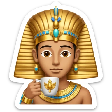 Pharaoh drink coffee sticker