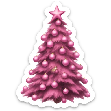 pink christmas tree sticker