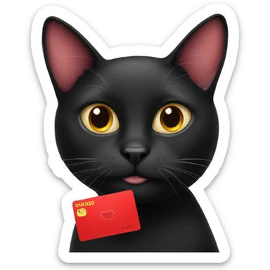 black cat whit red cocard sticker