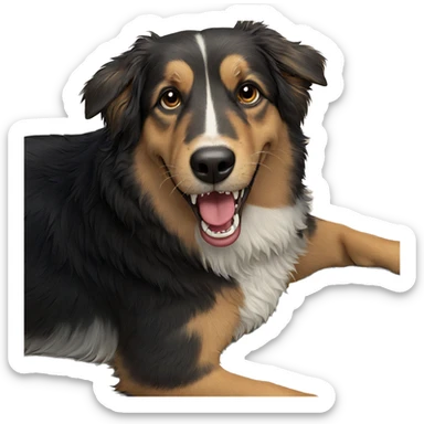 realistic dog with open mouth sticker