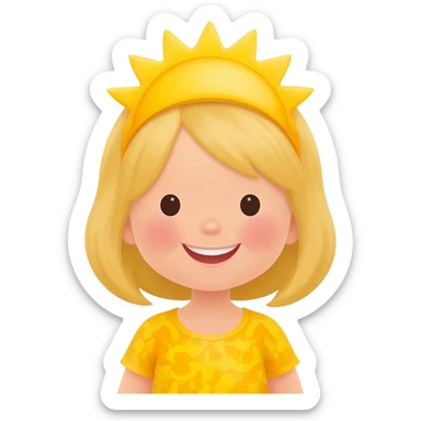 little miss sunshine cartoon of the series by roger hargreaves. please make the emoji possible to use in typing- not a photo sticker