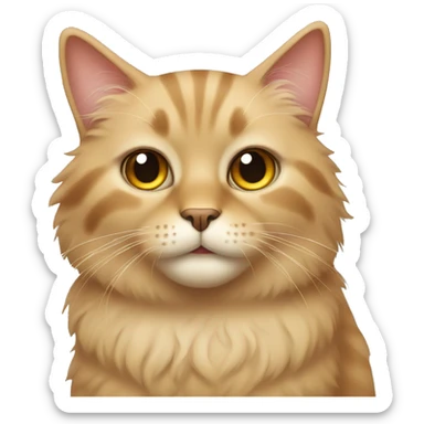 Fluffy tan cat sticker
