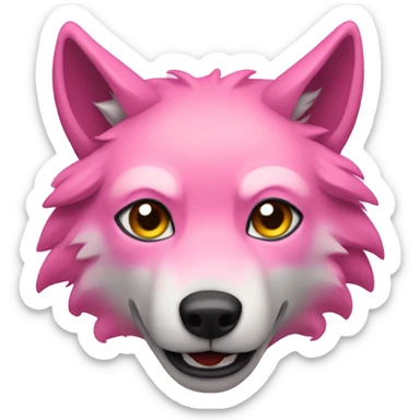 pink wolf sticker