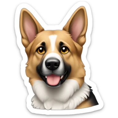 german shepard black and white sticker