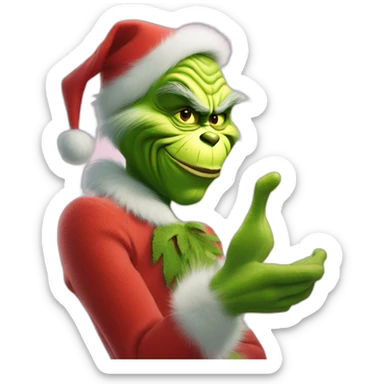 The grinch amd the Mask shaking hand sticker