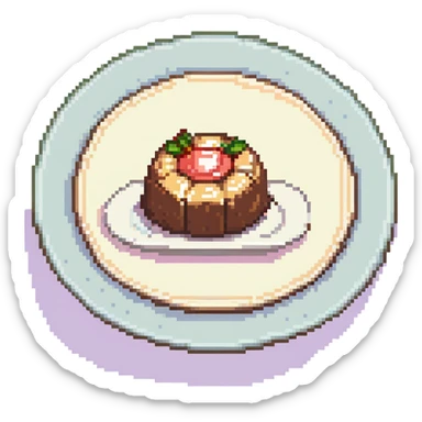 simple pudding dessert on a plate sticker