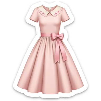 pale pink vintage dress with cross ribbon sticker