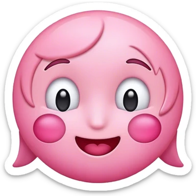 Cute pink emoji sticker