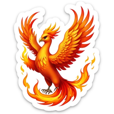 A phoenix rising from the ashes sticker
