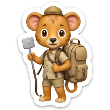  Safari Animal with Backpack  sticker