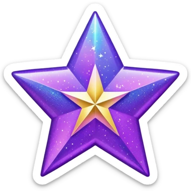 Purple Star with decoration inspired dua lipa sticker