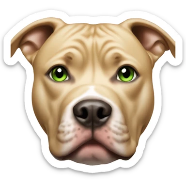 Blonde pitbull with green eyes  sticker