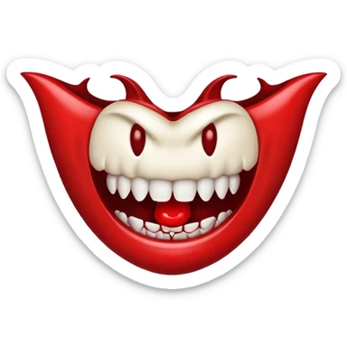 drool emoji drooling blood with vampire teeth sticker