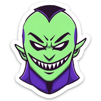Anime villain with evil smile sticker