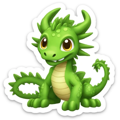 Colorful Green Legendary Earthly Muddy Jungle Grass Dragon Fakemon sticker