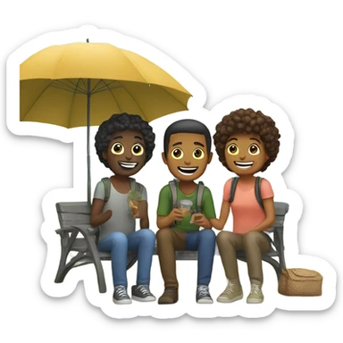 friends enjoying the outdoors sticker