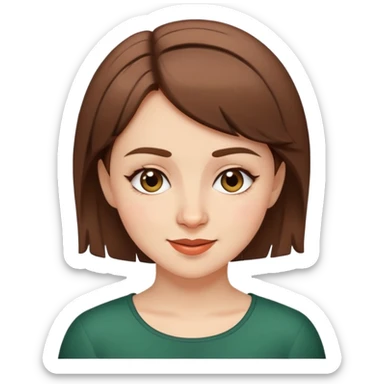 Chechen girl with short brown hair, winking sticker