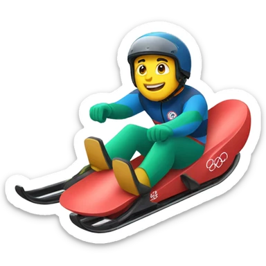 Olympic luge sticker