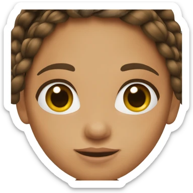 Brunette with braided hair sticker