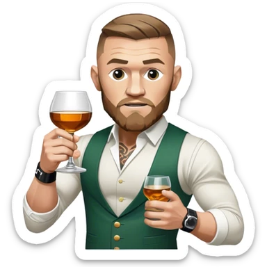 Conor mcreggor in the octagon with whiskey sticker
