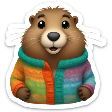 Groundhog in a sweater ￼ sticker