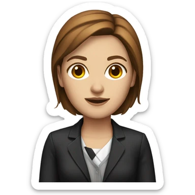 white woman with brown hair with lawyer clothes  sticker