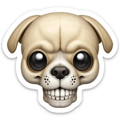 Pug dog skull sticker