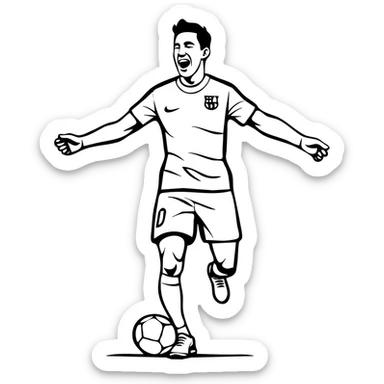 Barcelona footballer Lamine Yamal dancing in celebration sticker
