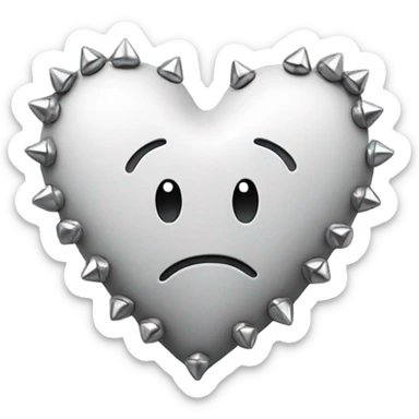 a hollow heart studded with silver sticker