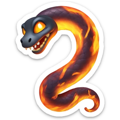 Cartoon Ghostly Snake Made of Fire sticker
