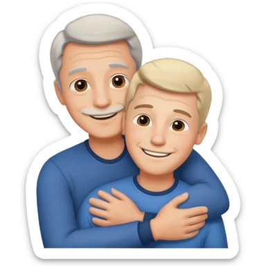 father-in-law and son-in-law hugging sticker