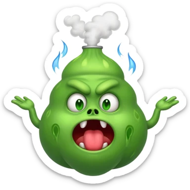 Scary monster farting sticker