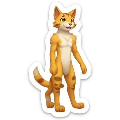 Anthro Fur-Sona feline-Fakémon Full Body sticker
