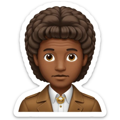 70s 80s men with ring hair style  sticker