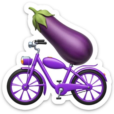 Eggplant on a bike sticker