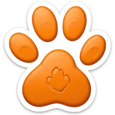 a very pale pastel orange pawprint sticker