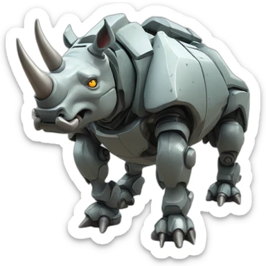 Giant robot rhinoceros sticker
