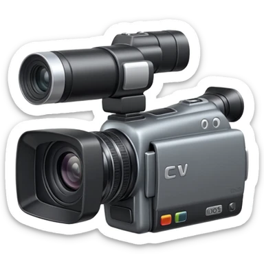 video camera object icon, camcorder style, side screen, detailed lens, 3D cartoon, mobile game icon style, centered, clean background, no text, no watermark
  sticker