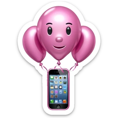 jeff koons style pink cell phone balloon sculpture  sticker