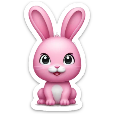 Pink Bunny make it more like an apple emoji sticker