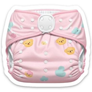 pastel pink disposable diaper with cute baby nursery prints and patterns sticker