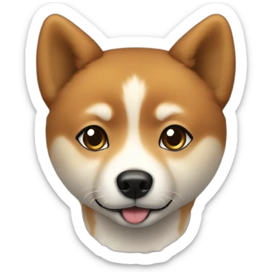 Cute Shiba-dog with a middle age woman with brown and curly hair sticker