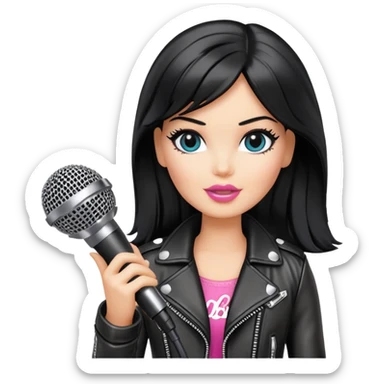 barbie rockstar   with black hair  sticker