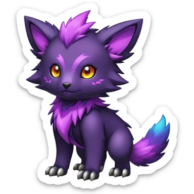 Cute cool colorful dark nebula fantasy-Fakemon-Digimon-animal-hybrid full body sticker