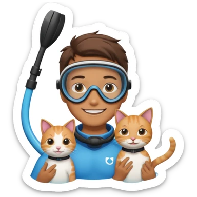 Kai Cenat holding a cat wearing a snorkel sticker