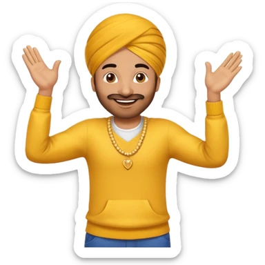 Male Punjabi is dancing on emoji emoji sticker