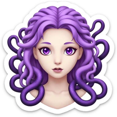 Neko Medusa with violet eyes  sticker